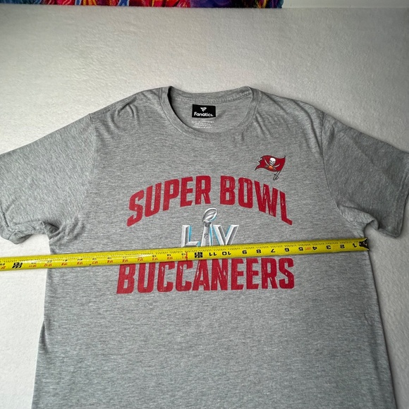 Fanatics Mens Tampa Bay Buccaneers "SUPER BOWL LIV" Size Large Gray Replay Shirt - Picture 6 of 9